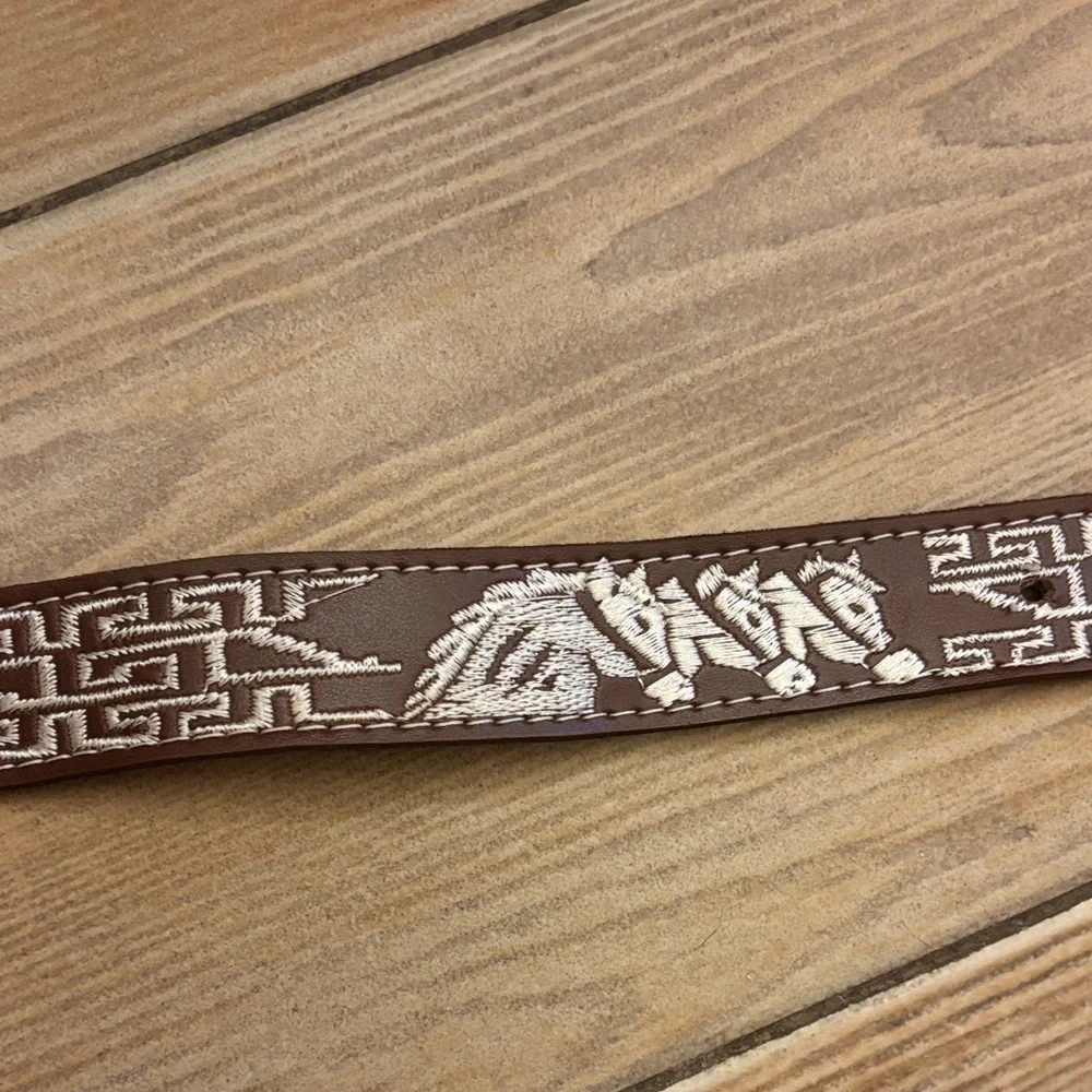 Brown Leather Belt with Intricate Design